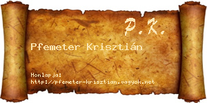 Pfemeter Krisztián névjegykártya
