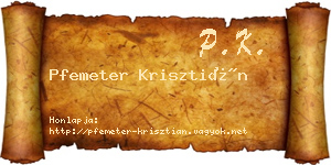 Pfemeter Krisztián névjegykártya