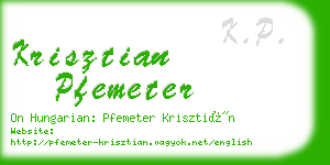 krisztian pfemeter business card